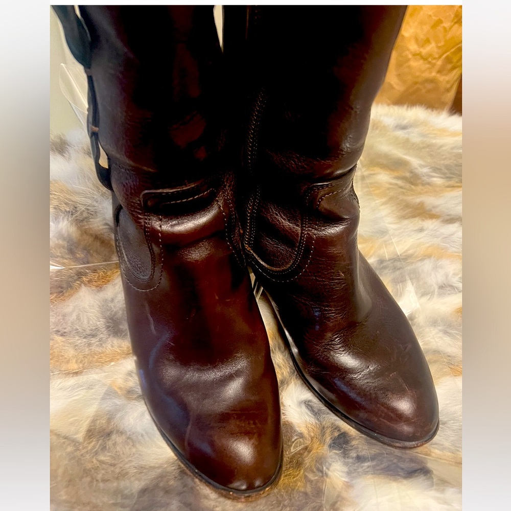 FRYE Women's Genuine leather brown Harness Boots Sz.8.5